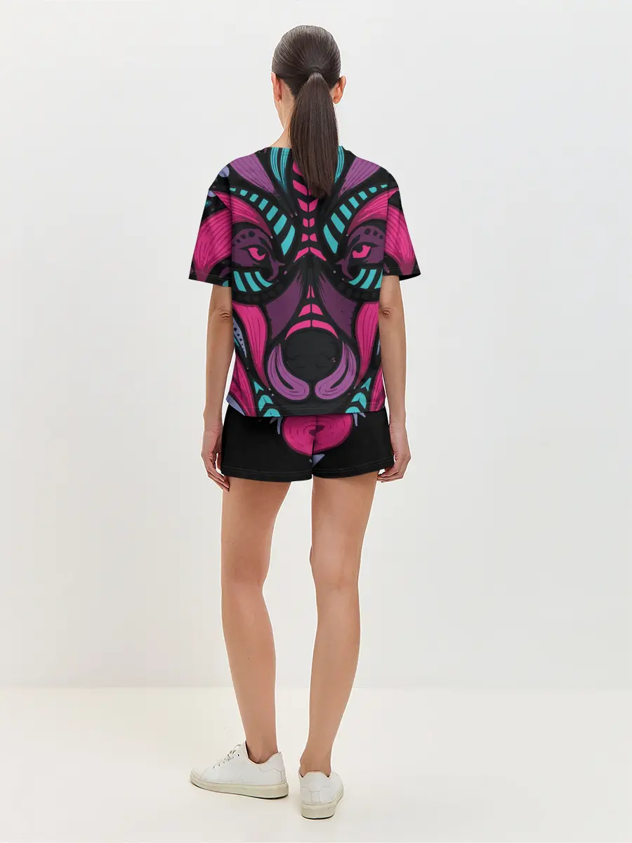 Женская пижама с шортами / Морда волка