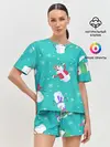 Женская пижама с шортами / РазНые Снеговики