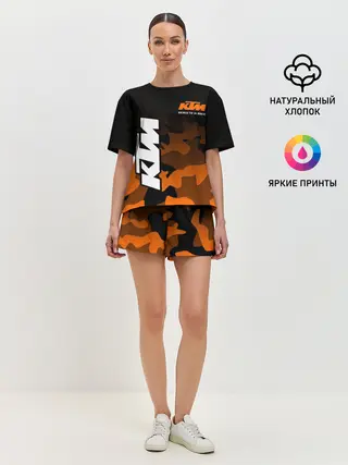 Женская пижама с шортами / KTM MOTORCYCLES / КТМ МОТОЦИКЛ