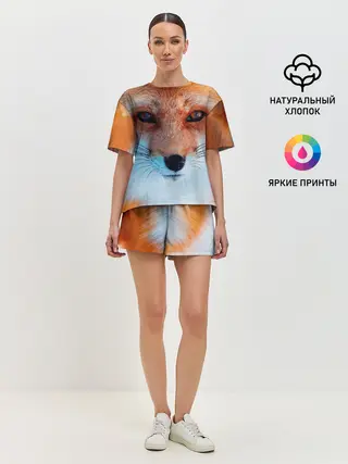 Женская пижама с шортами / Мордочка лисы