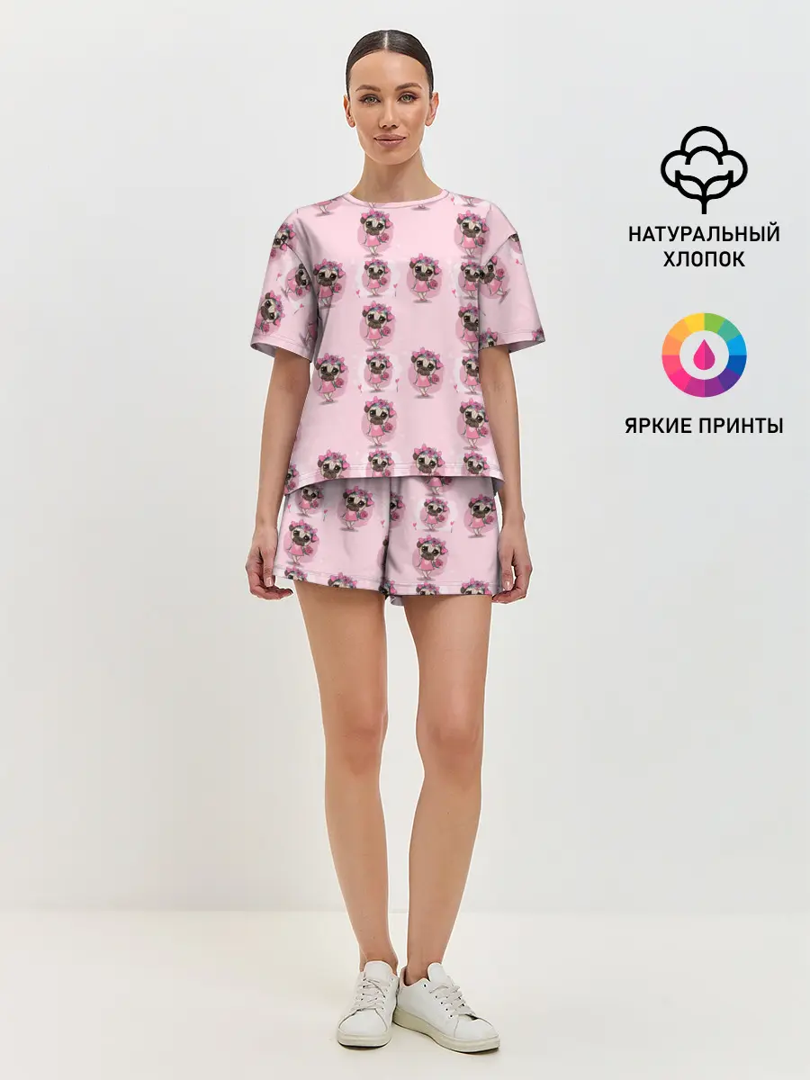 Женская пижама с шортами / Милая собачка