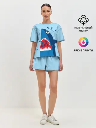 Женская пижама с шортами / Акула bite