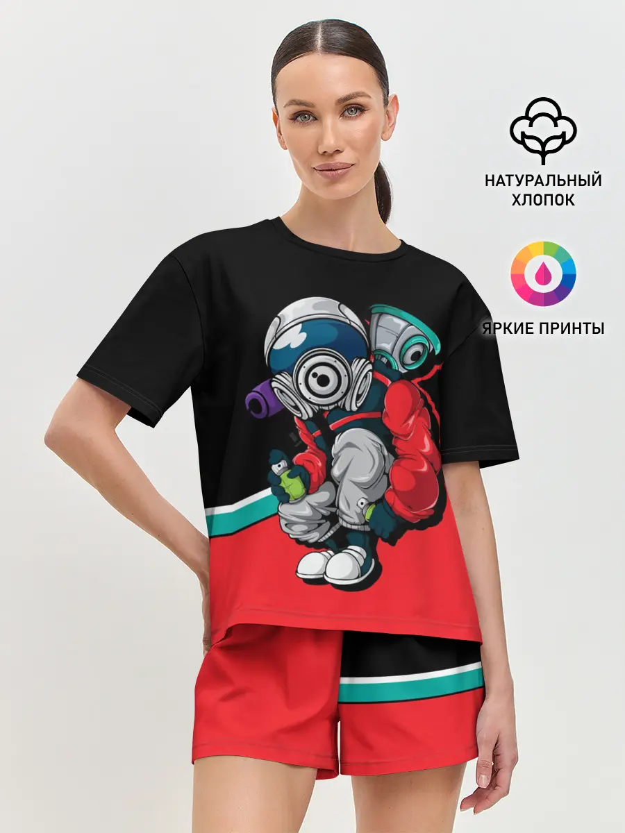 Женская пижама с шортами / Граффити