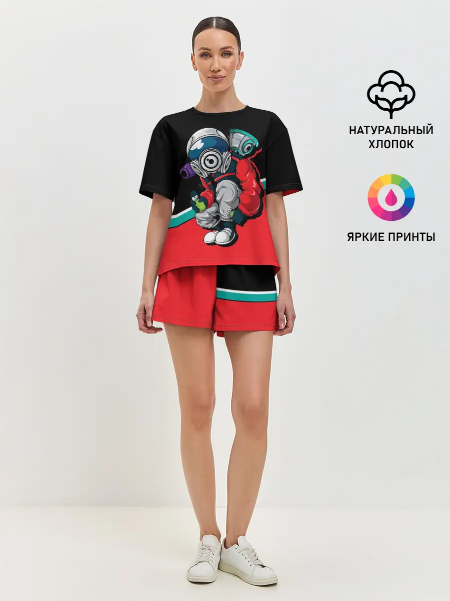 Женская пижама с шортами / Граффити
