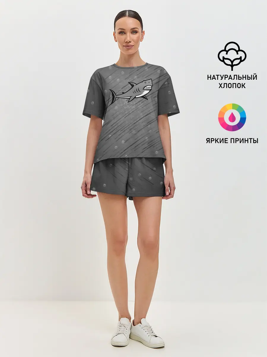 Женская пижама с шортами / Акула