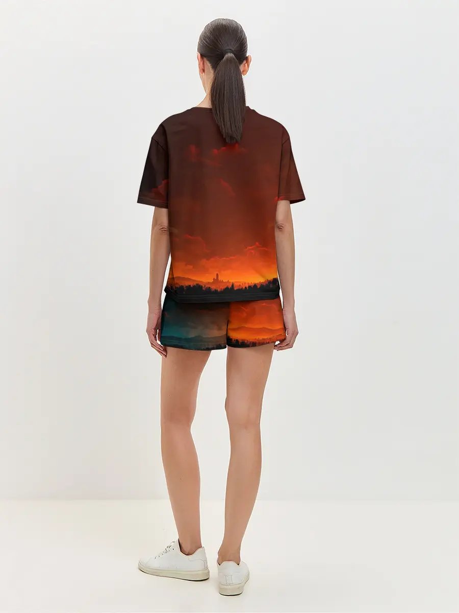 Женская пижама с шортами / Кровавый закат