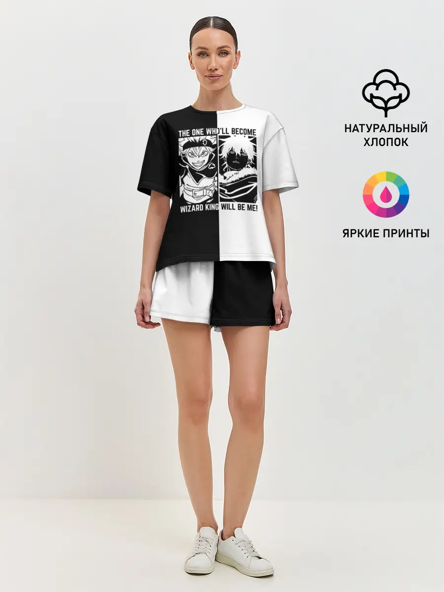 Женская пижама с шортами / Юно vs Аста Чёрный клевер