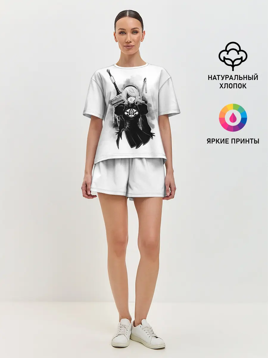 Женская пижама с шортами / 2B | Nier Automata