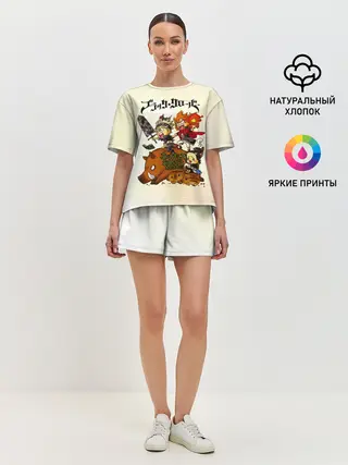 Женская пижама с шортами / Аста на кабане Чёрный клевер