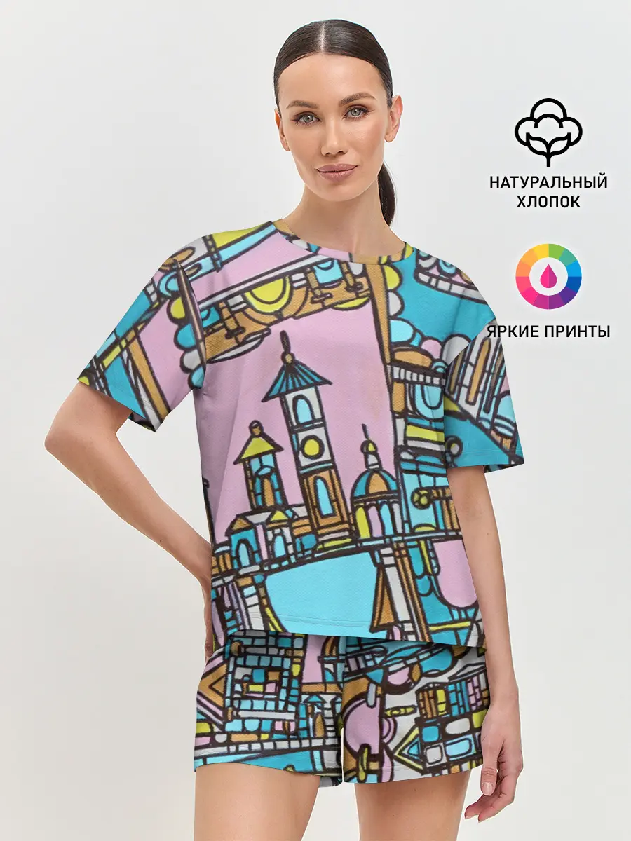 Женская пижама с шортами / Римские каникулы