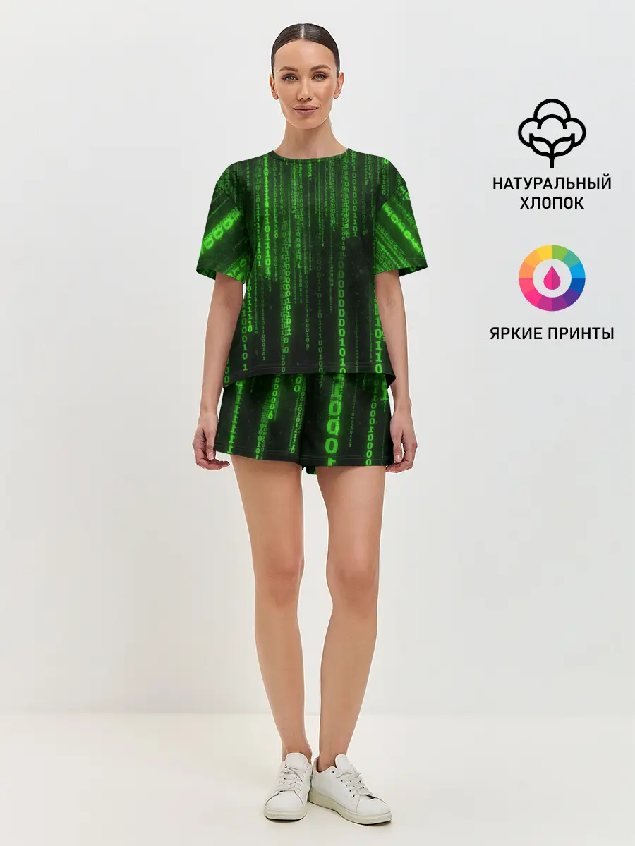 Женская пижама с шортами / Двоичный код