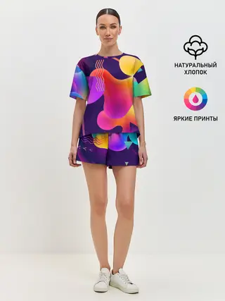 Женская пижама с шортами / Rainbow T-Shirt