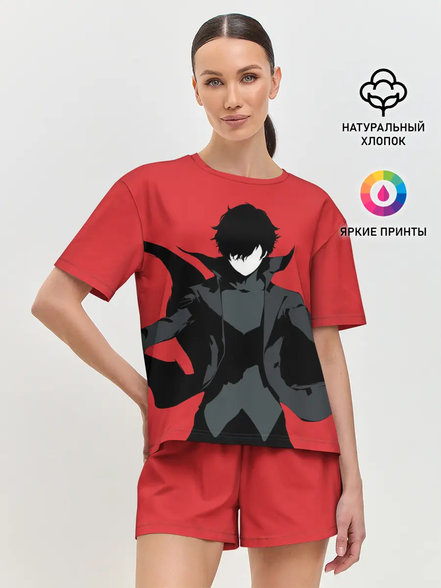 Женская пижама с шортами / Чёрный Рэн