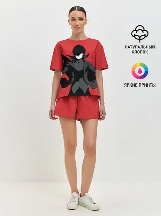 Женская пижама с шортами / Чёрный Рэн