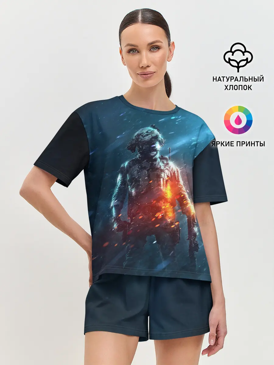 Женская пижама с шортами / BATTLEFIELD / Батлфилд