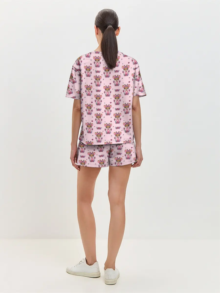 Женская пижама с шортами / Милая олениха