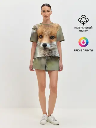 Женская пижама с шортами / Миленький лисенок