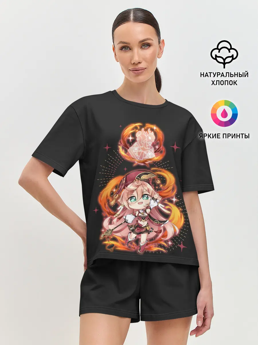 Женская пижама с шортами / Chibi Yanfei GI