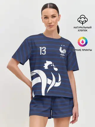 Женская пижама с шортами / Канте в стиле формы Франции