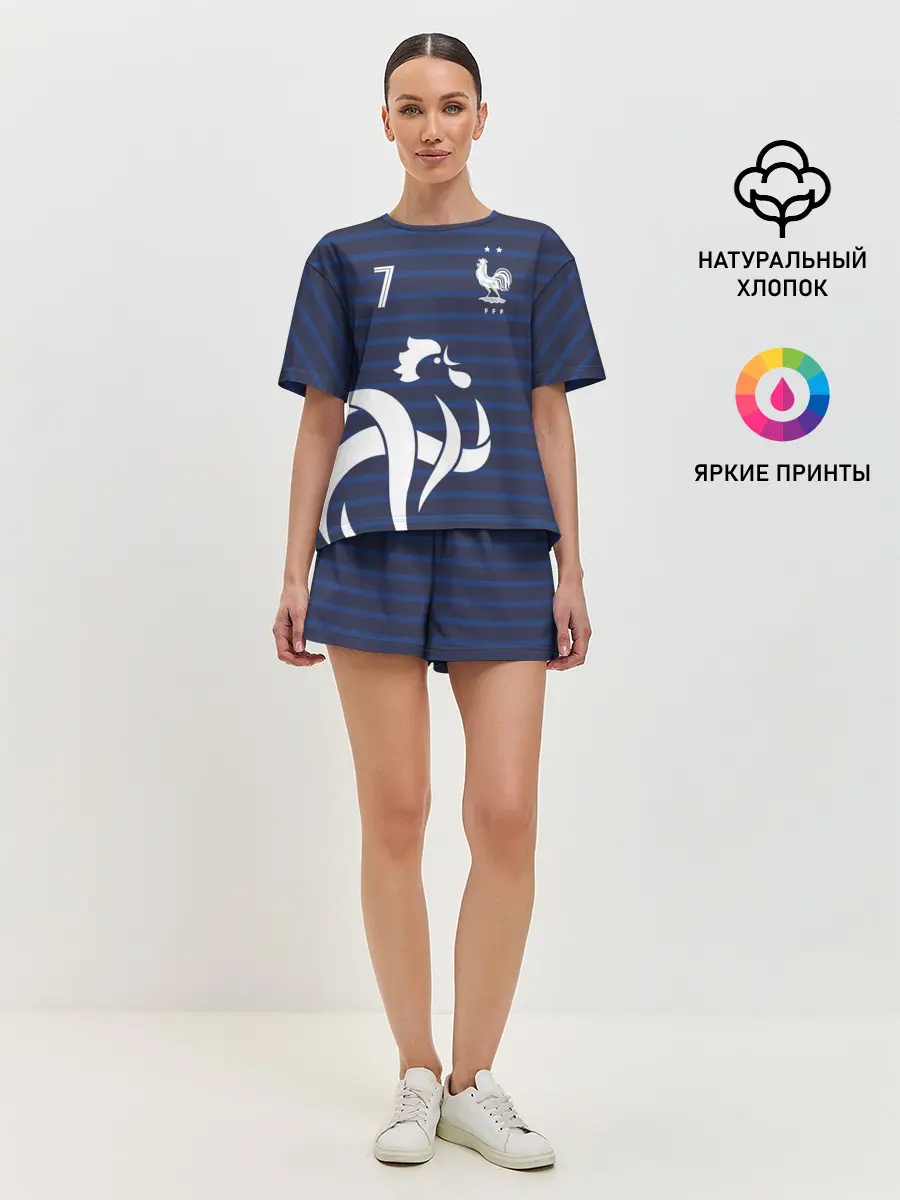 Женская пижама с шортами / Гризманн в стиле формы Франции