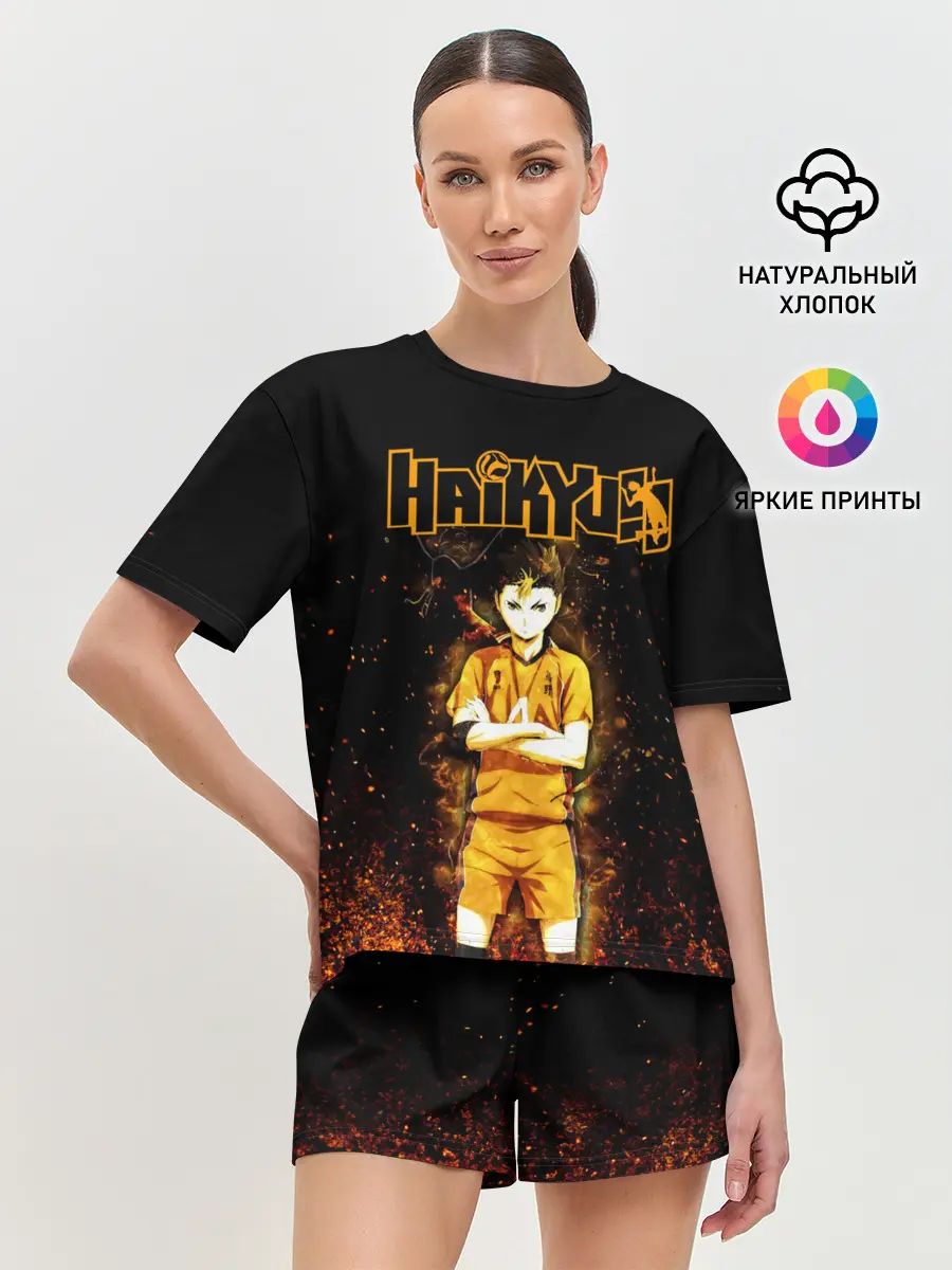 Женская пижама с шортами / ВОЛЕЙБОЛ!! Нишиноя в огне