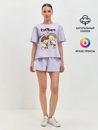 Женская пижама с шортами / ВОЛЕЙБОЛ!! малыши дерутся