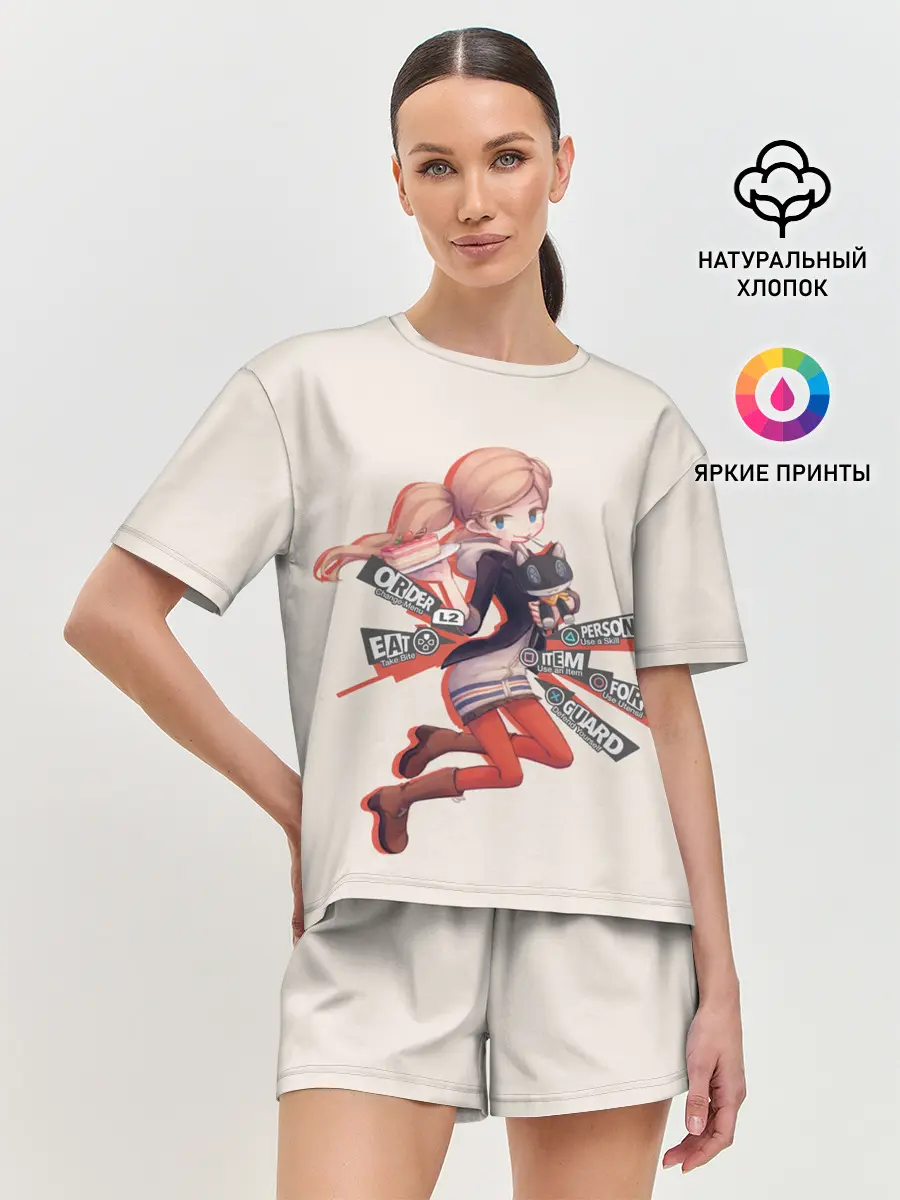 Женская пижама с шортами / Няшная Такамаки