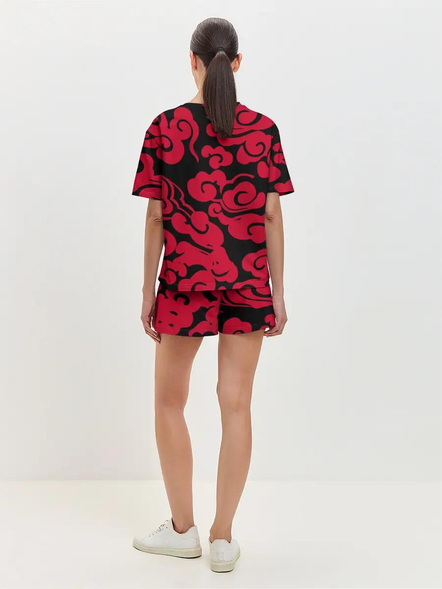 Женская пижама с шортами / Красное облако
