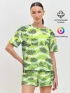 Женская пижама с шортами / Тропический фон