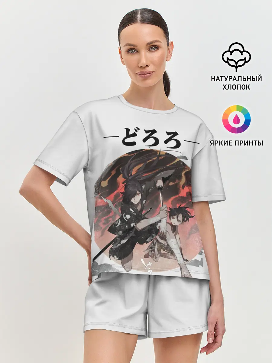 Женская пижама с шортами / Дороро и Хяккимару