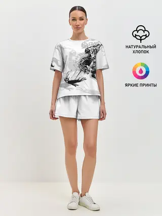 Женская пижама с шортами / Всадник и чёрт