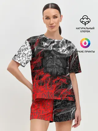 Женская пижама с шортами / Викинги
