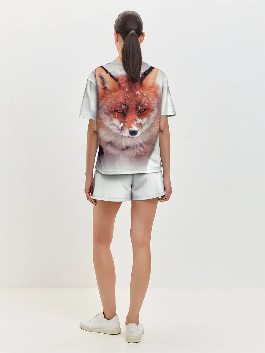 Женская пижама с шортами / Лисица и снег