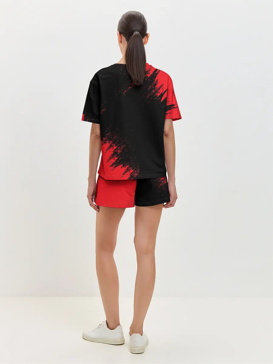 Женская пижама с шортами / BERSERK red краска