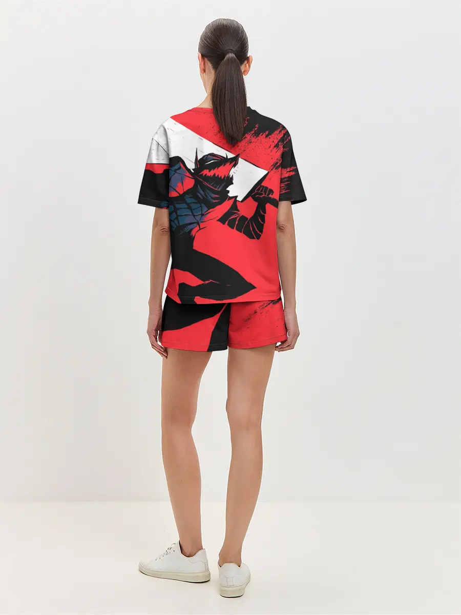 Женская пижама с шортами / БЕРСЕРК red