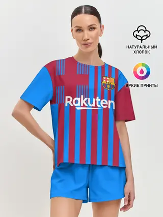 Женская пижама с шортами / Домашняя форма ФК «Барселона»