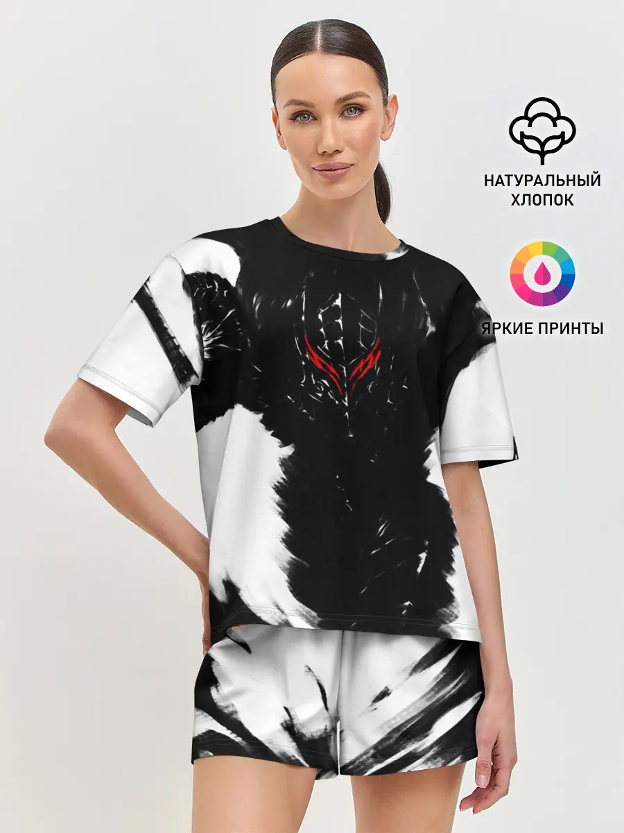 Женская пижама с шортами / БЕРСЕРК ч/б