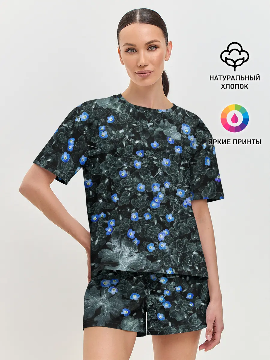 Женская пижама с шортами / Маленькие ЦветЫ