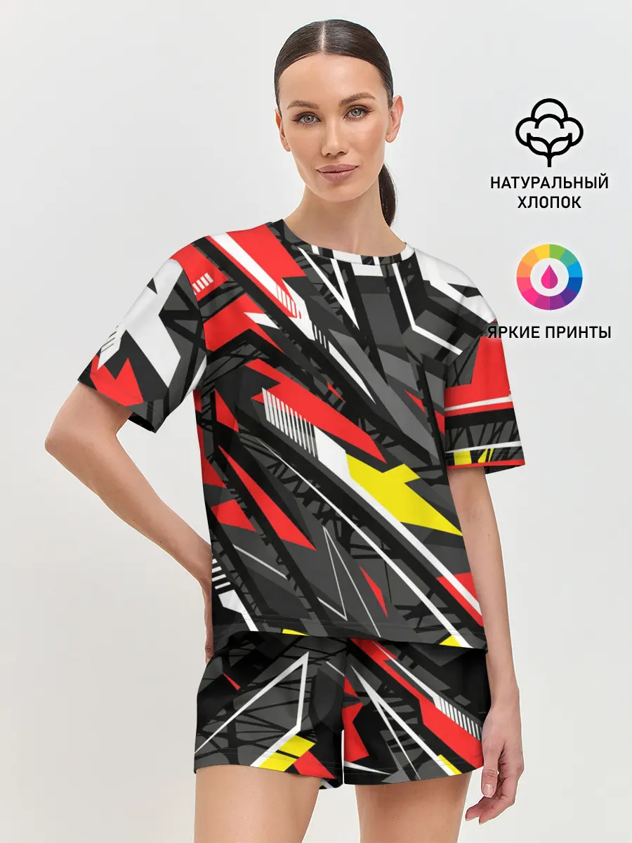 Женская пижама с шортами / Фон. Абстракция.