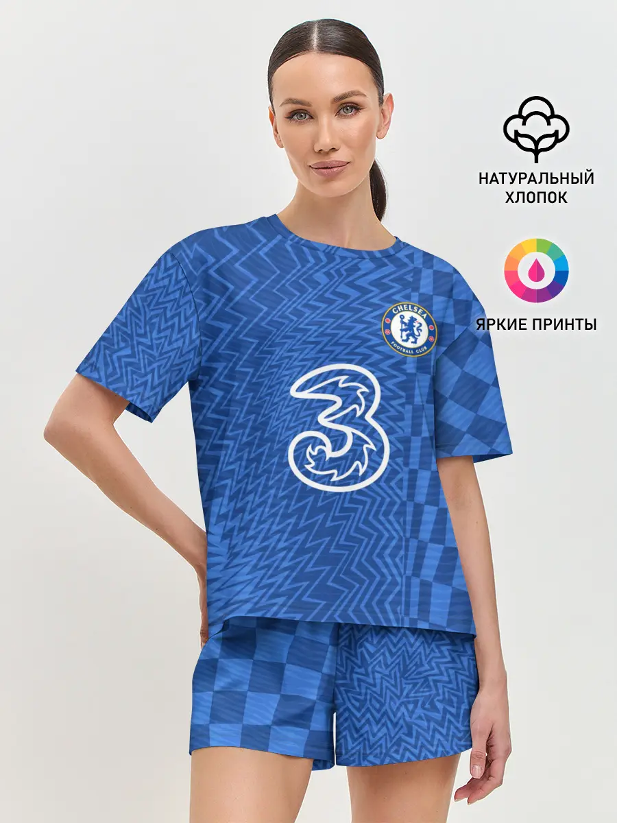 Женская пижама с шортами / Домашняя форма Челси 2021/2022