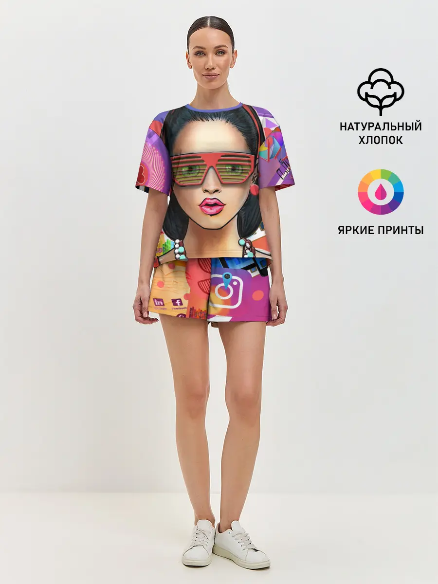 Женская пижама с шортами / СтильНая Девушка