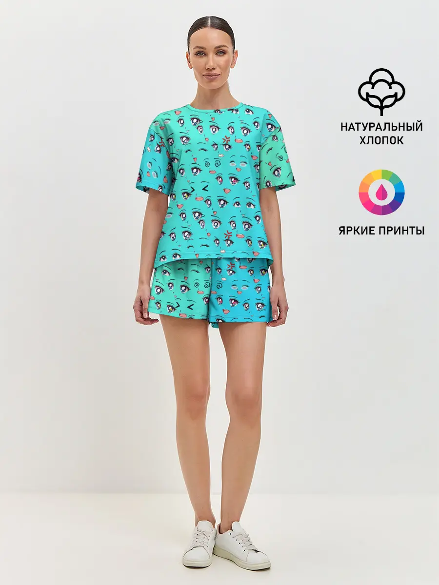 Женская пижама с шортами / Аниме эмоции