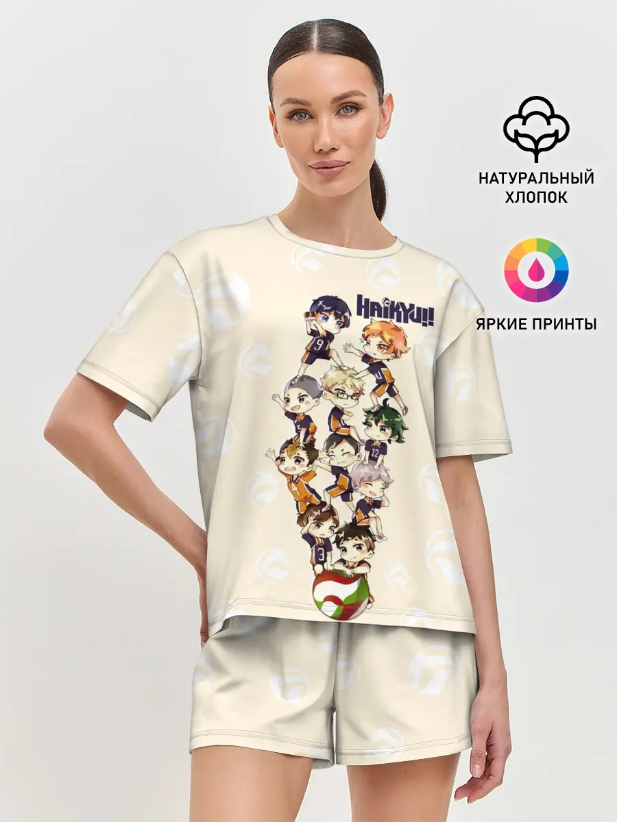 Женская пижама с шортами / Команда Карасуно | Haikyuu!!
