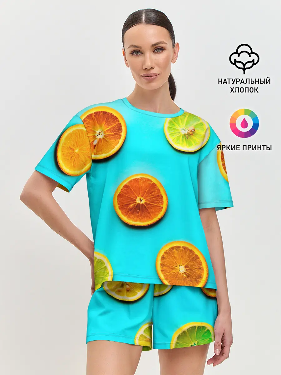 Женская пижама с шортами / АпельСинки