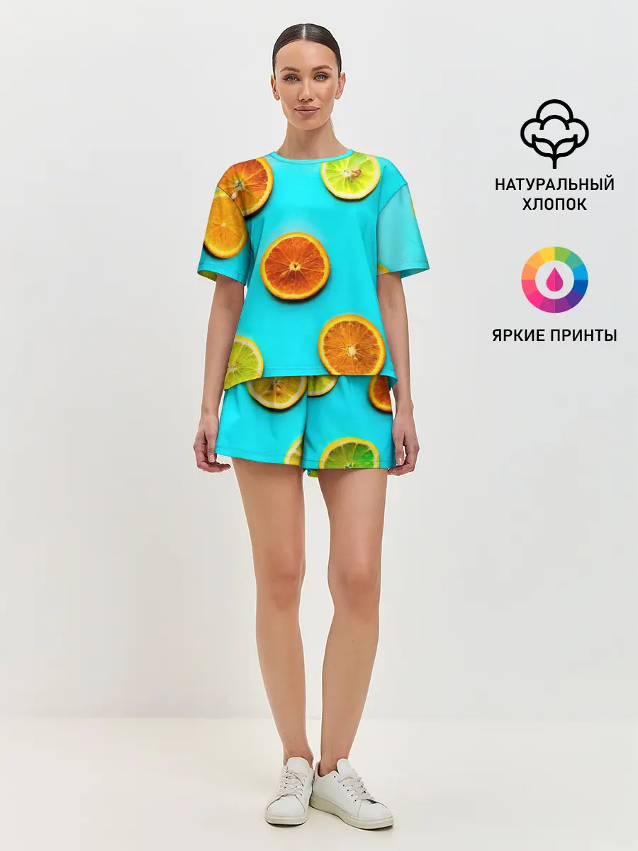 Женская пижама с шортами / АпельСинки