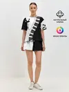 Женская пижама с шортами / Черно Белое пианино