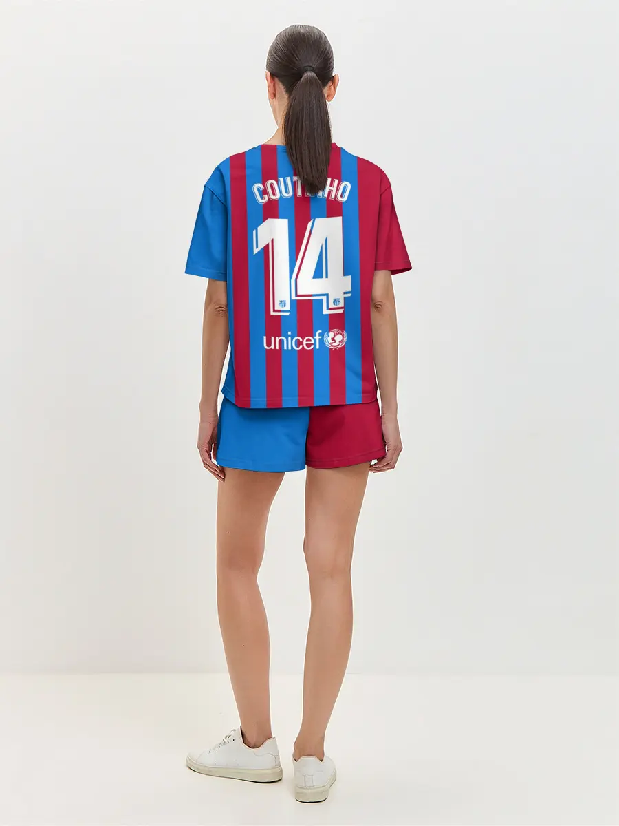 Женская пижама с шортами / Форма Коутиньо Барселона 21/22
