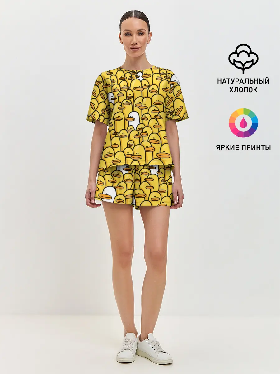 Женская пижама с шортами / Утки