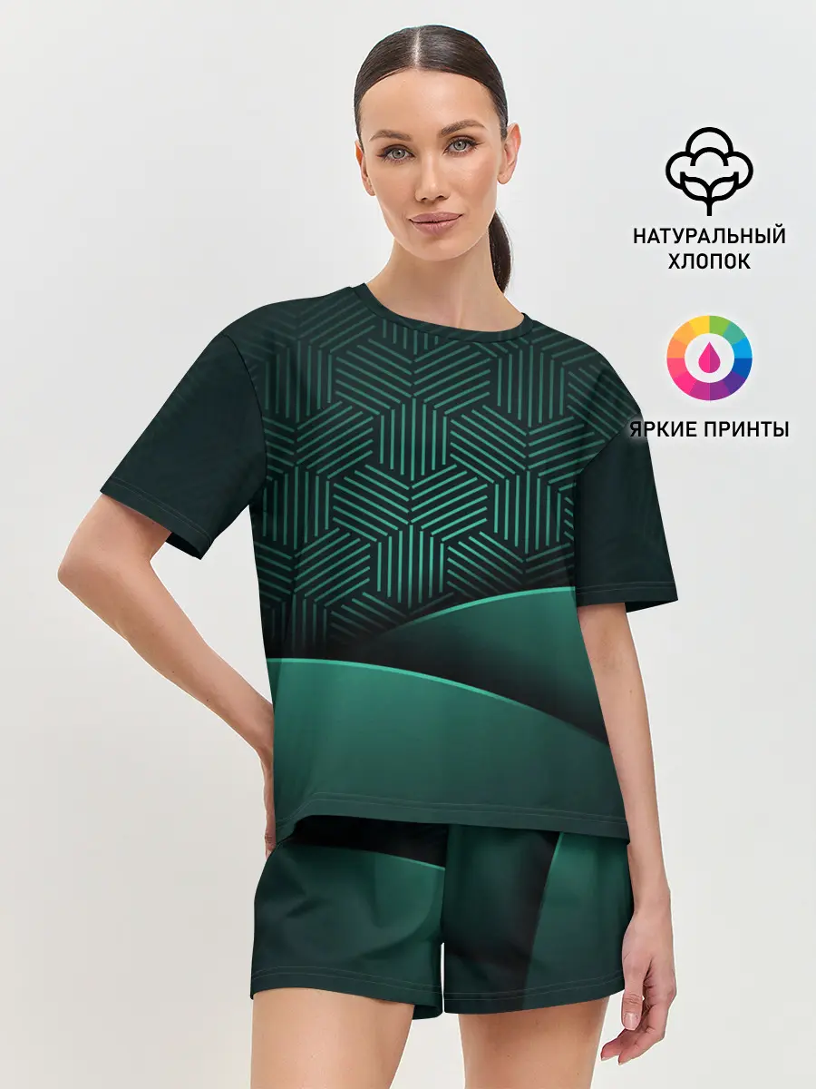 Женская пижама с шортами / Luxury Green