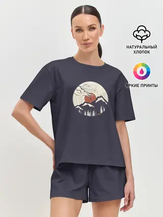 Женская пижама с шортами / Mountain. Vinyl Record